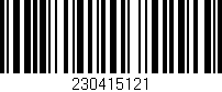 Código de barras (EAN, GTIN, SKU, ISBN): '230415121'