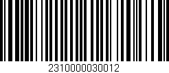 Código de barras (EAN, GTIN, SKU, ISBN): '2310000030012'