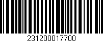 Código de barras (EAN, GTIN, SKU, ISBN): '231200017700'