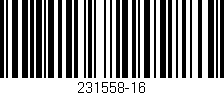 Código de barras (EAN, GTIN, SKU, ISBN): '231558-16'