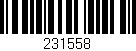 Código de barras (EAN, GTIN, SKU, ISBN): '231558'