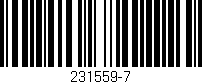 Código de barras (EAN, GTIN, SKU, ISBN): '231559-7'