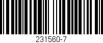 Código de barras (EAN, GTIN, SKU, ISBN): '231560-7'