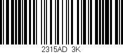 Código de barras (EAN, GTIN, SKU, ISBN): '2315AD/3K'