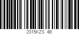 Código de barras (EAN, GTIN, SKU, ISBN): '2315KZS/4B'
