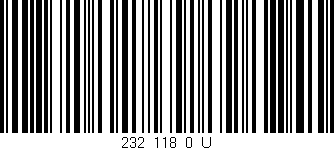 Código de barras (EAN, GTIN, SKU, ISBN): '232_118_0_U'