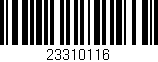 Código de barras (EAN, GTIN, SKU, ISBN): '23310116'