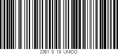 Código de barras (EAN, GTIN, SKU, ISBN): '2361_0_19_UNICO'