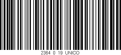 Código de barras (EAN, GTIN, SKU, ISBN): '2364_0_19_UNICO'