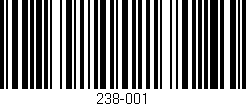 Código de barras (EAN, GTIN, SKU, ISBN): '238-001'