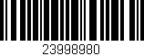 Código de barras (EAN, GTIN, SKU, ISBN): '23998980'