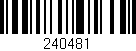 Código de barras (EAN, GTIN, SKU, ISBN): '240481'