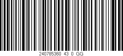 Código de barras (EAN, GTIN, SKU, ISBN): '240785360_43_0_GG'