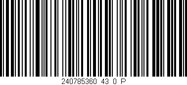 Código de barras (EAN, GTIN, SKU, ISBN): '240785360_43_0_P'