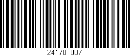 Código de barras (EAN, GTIN, SKU, ISBN): '24170/007'