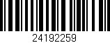 Código de barras (EAN, GTIN, SKU, ISBN): '24192259'