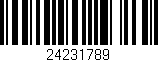 Código de barras (EAN, GTIN, SKU, ISBN): '24231789'