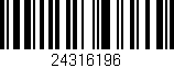 Código de barras (EAN, GTIN, SKU, ISBN): '24316196'