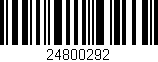 Código de barras (EAN, GTIN, SKU, ISBN): '24800292'