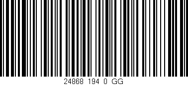Código de barras (EAN, GTIN, SKU, ISBN): '24868_194_0_GG'