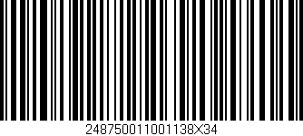 Código de barras (EAN, GTIN, SKU, ISBN): '248750011001138X34'
