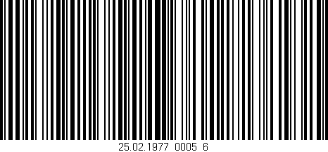 Código de barras (EAN, GTIN, SKU, ISBN): '25.02.1977_0005_6'