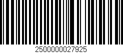 Código de barras (EAN, GTIN, SKU, ISBN): '2500000027925'