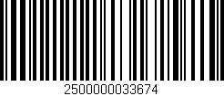 Código de barras (EAN, GTIN, SKU, ISBN): '2500000033674'