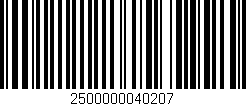 Código de barras (EAN, GTIN, SKU, ISBN): '2500000040207'