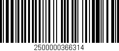 Código de barras (EAN, GTIN, SKU, ISBN): '2500000366314'