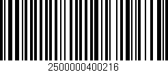 Código de barras (EAN, GTIN, SKU, ISBN): '2500000400216'