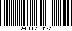 Código de barras (EAN, GTIN, SKU, ISBN): '2500007039167'