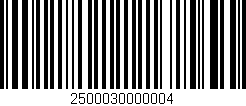 Código de barras (EAN, GTIN, SKU, ISBN): '2500030000004'
