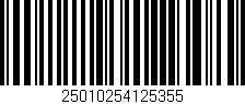 Código de barras (EAN, GTIN, SKU, ISBN): '25010254125355'