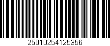 Código de barras (EAN, GTIN, SKU, ISBN): '25010254125356'