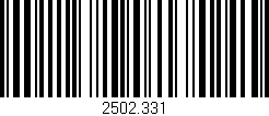 Código de barras (EAN, GTIN, SKU, ISBN): '2502.331'