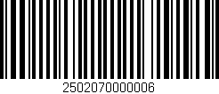 Código de barras (EAN, GTIN, SKU, ISBN): '2502070000006'