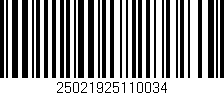 Código de barras (EAN, GTIN, SKU, ISBN): '25021925110034'