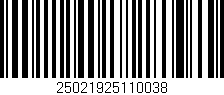 Código de barras (EAN, GTIN, SKU, ISBN): '25021925110038'