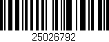 Código de barras (EAN, GTIN, SKU, ISBN): '25026792'