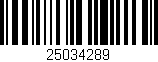 Código de barras (EAN, GTIN, SKU, ISBN): '25034289'