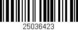 Código de barras (EAN, GTIN, SKU, ISBN): '25036423'