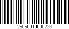 Código de barras (EAN, GTIN, SKU, ISBN): '25050910000238'