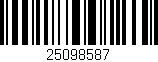 Código de barras (EAN, GTIN, SKU, ISBN): '25098587'