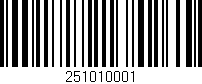 Código de barras (EAN, GTIN, SKU, ISBN): '251010001'