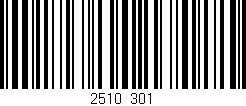 Código de barras (EAN, GTIN, SKU, ISBN): '2510/301'