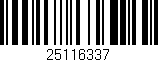 Código de barras (EAN, GTIN, SKU, ISBN): '25116337'