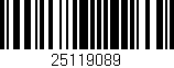 Código de barras (EAN, GTIN, SKU, ISBN): '25119089'