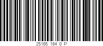Código de barras (EAN, GTIN, SKU, ISBN): '25165_184_0_P'