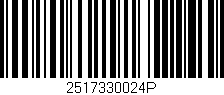 Código de barras (EAN, GTIN, SKU, ISBN): '2517330024P'